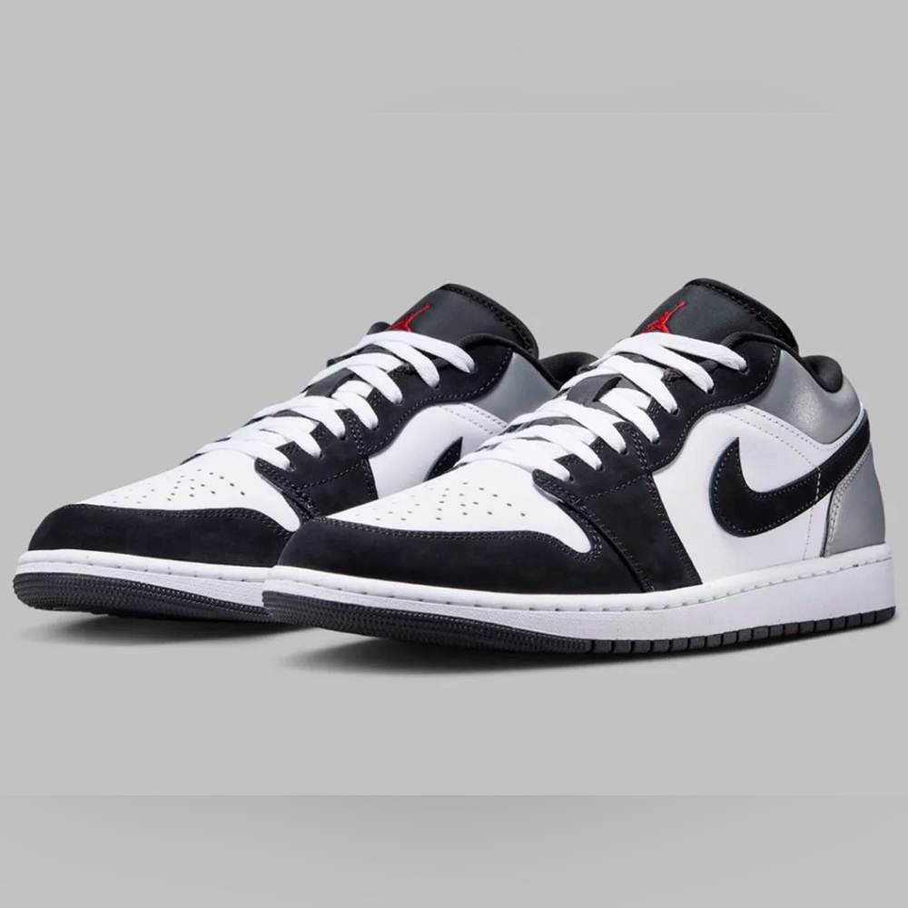 Nike Air Jordans 1 Low, Blk, Wh,& Matte Silver HF3188 106, Youth Size: 5.5
